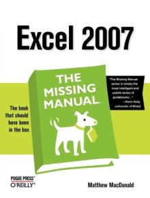 Excel 2007: The Missing Manual