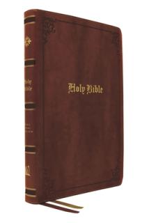 KJV Holy Bible Large Print Center-Column Reference Bible, Brown Bonded Leather, 53,000 Cross References, Red Letter, Comfort Print: King James Version