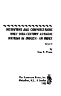Interviews and Conversations with 20th-Century Authors Writing in English: An Index
